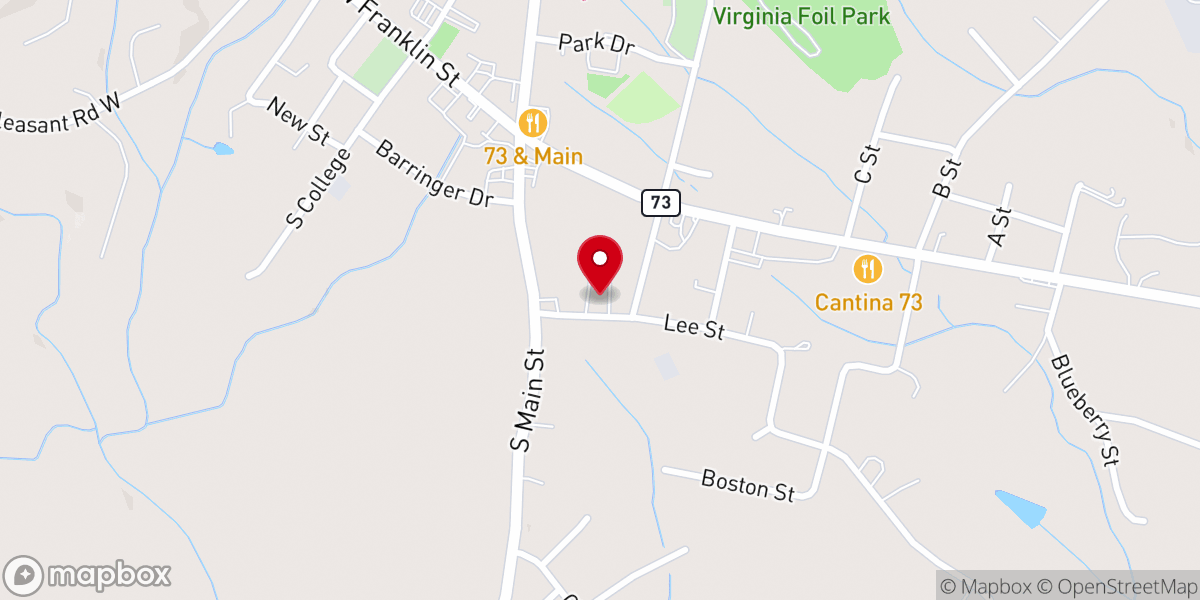 Map showing location of First Baptist Church of Mt. Pleasant