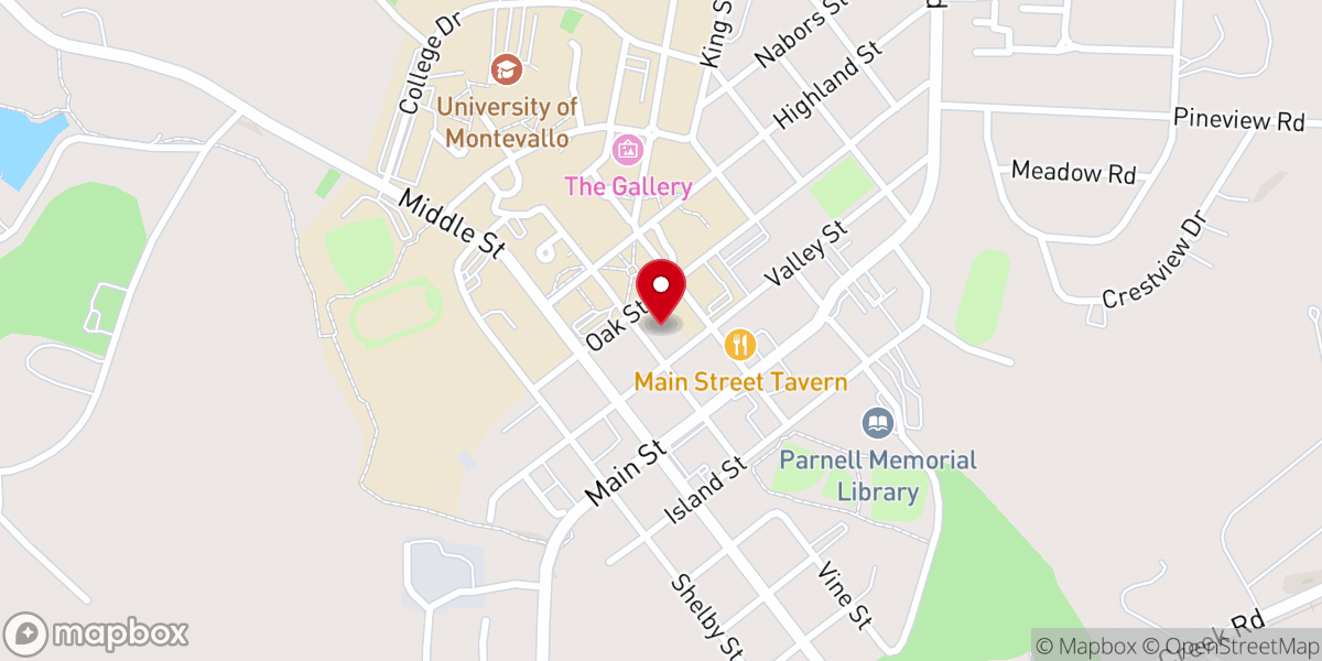 Map showing location of Montevallo Church of Christ
