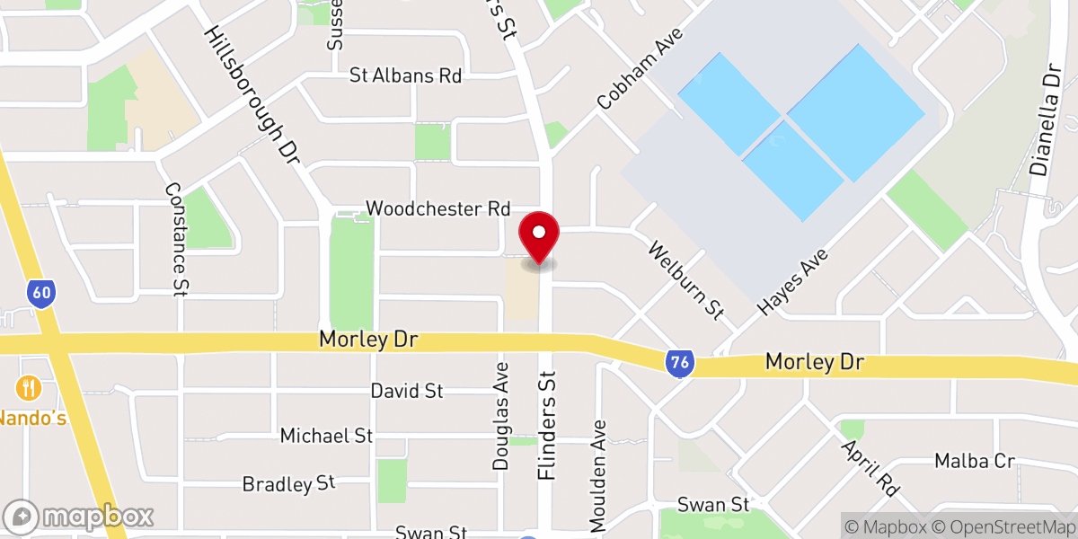 Map showing location of Our Lady of Lourdes Catholic Church