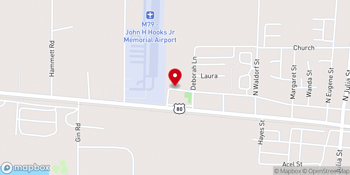 Map showing location of Rayville Baptist Christian