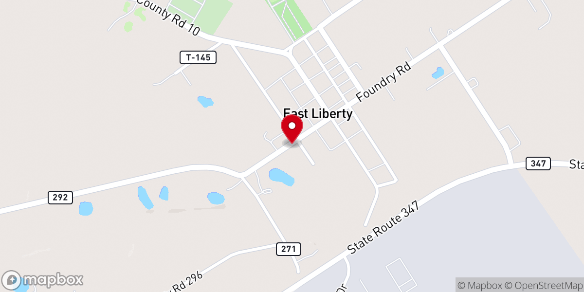 Map showing location of East Liberty Church of Christ