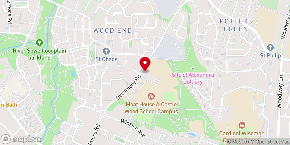Map showing location of St Patrick's Church