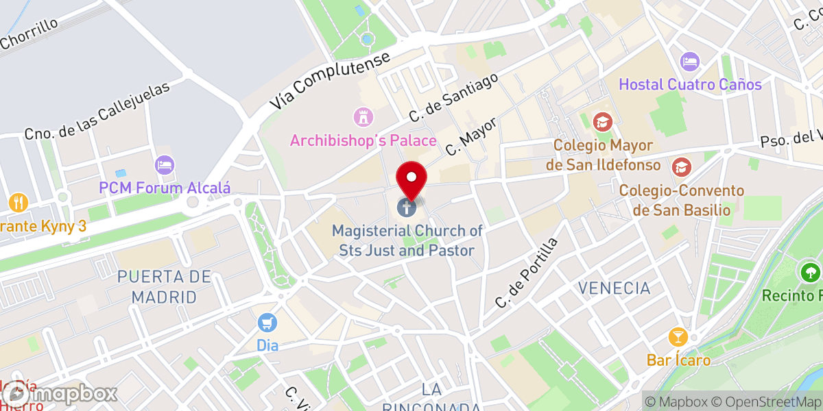 Map showing location of Parroquia San Pedro Apóstol