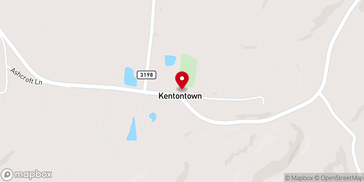 Map showing location of Kentontown Christian Church