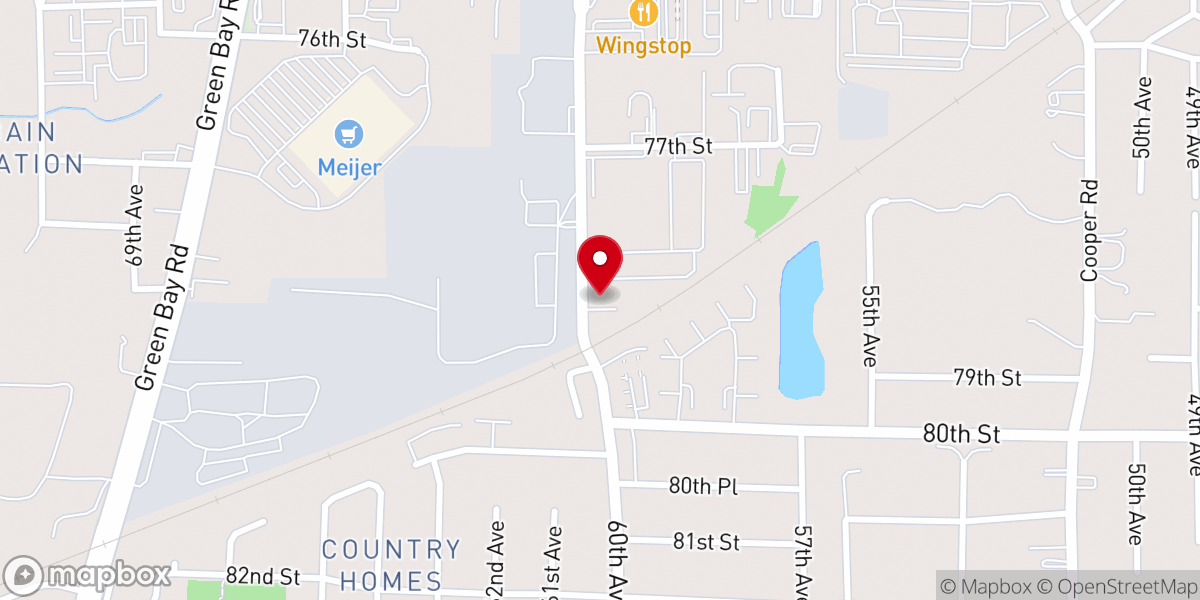 Map showing location of Wisconsin Humane Society Kenosha Campus