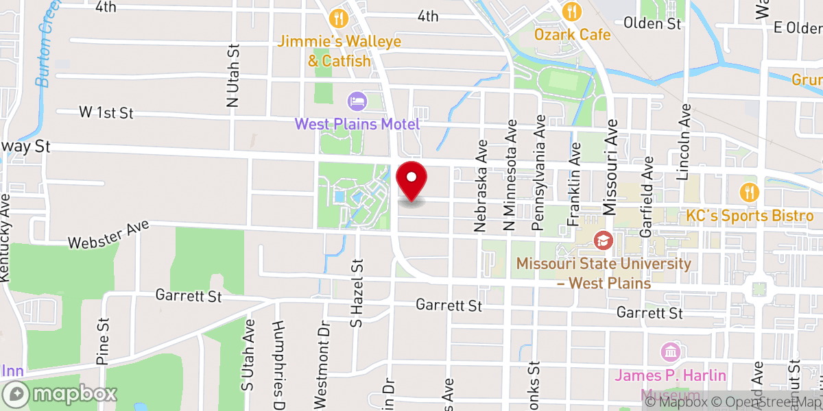 Map showing location of South Central Baptist Association