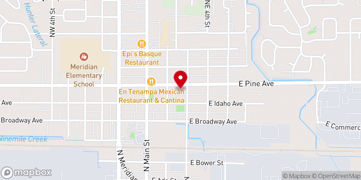 Map showing location of Meridian United Methodist Church