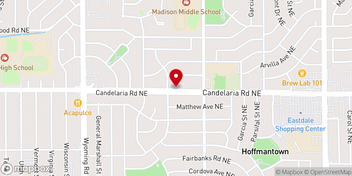 Map showing location of Sangre de Cristo Catholic Church