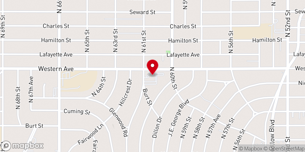 Map showing location of Luther Memorial Lutheran Church