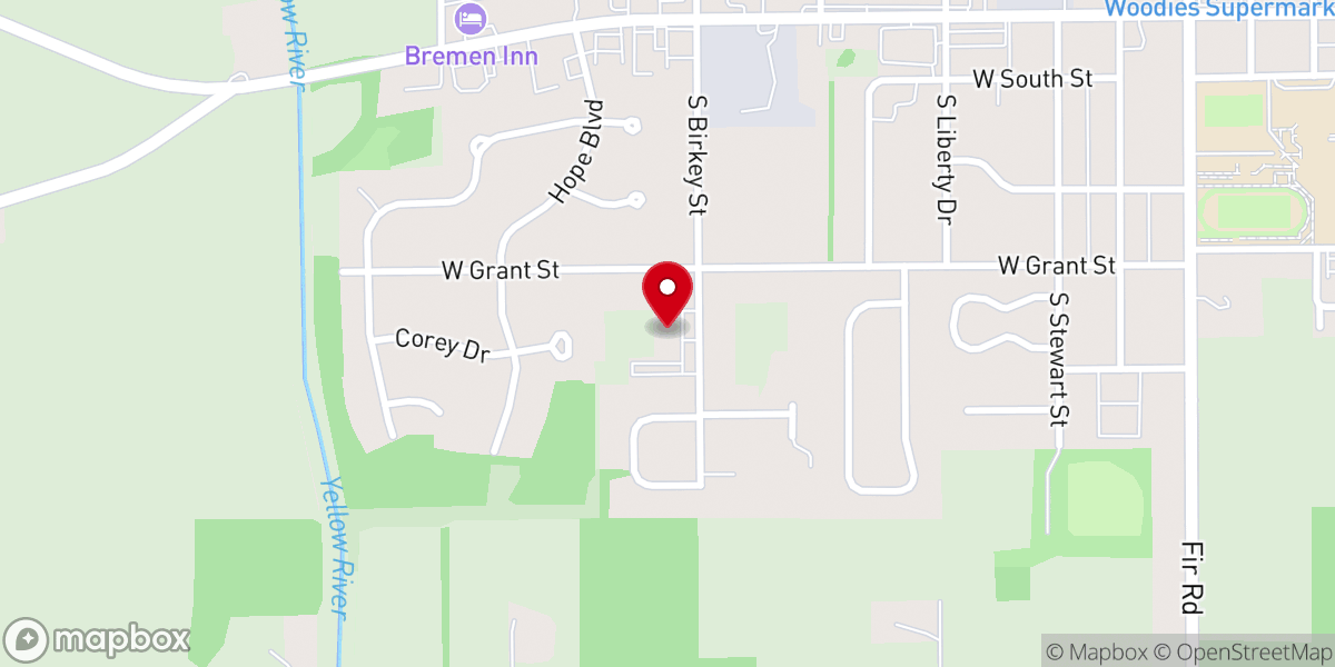 Map showing location of Grace Fellowship Church