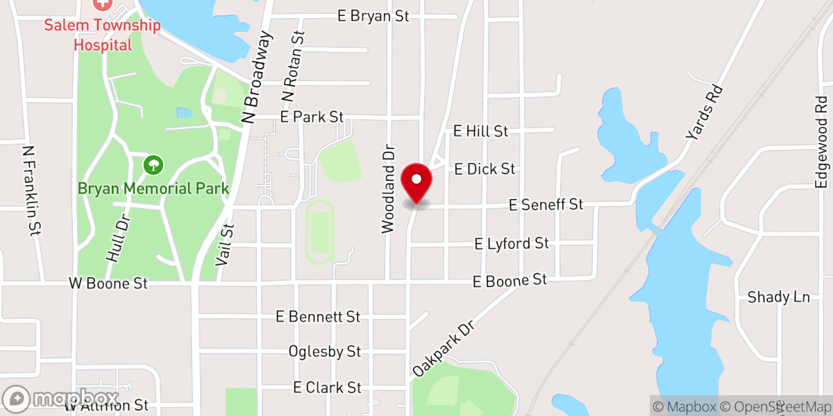 Map showing location of Emmanuel Baptist Church