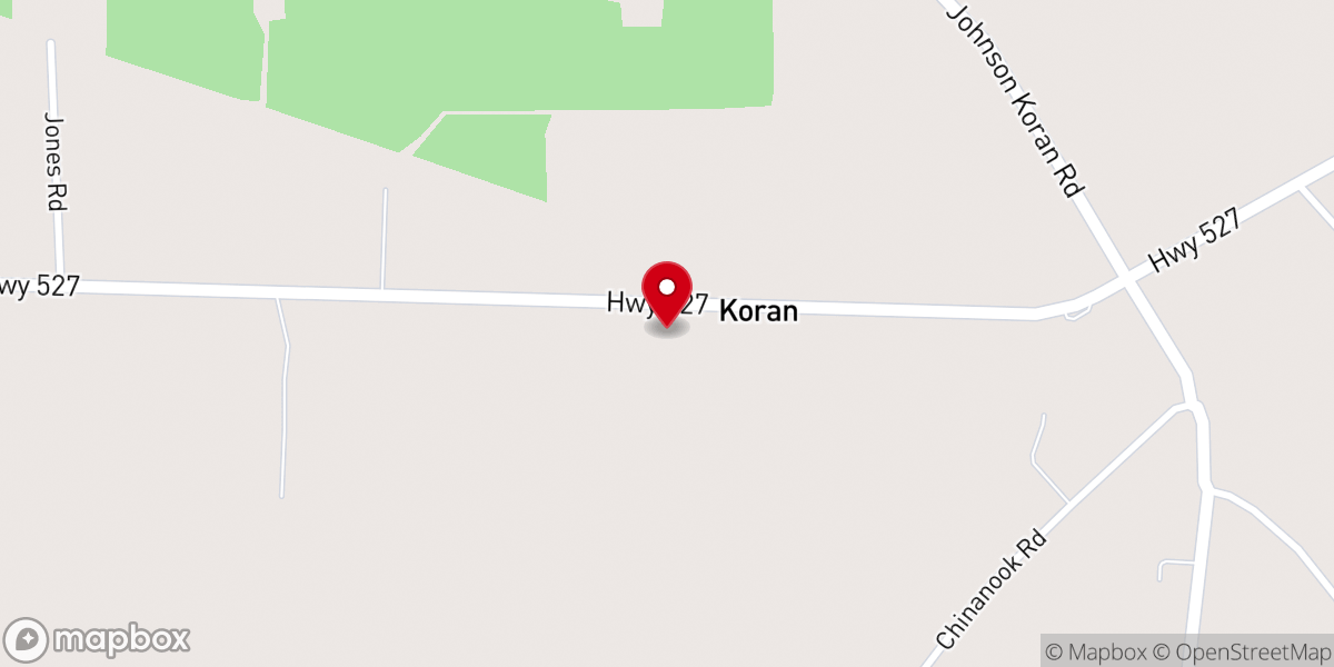 Map showing location of Koran Baptist Church