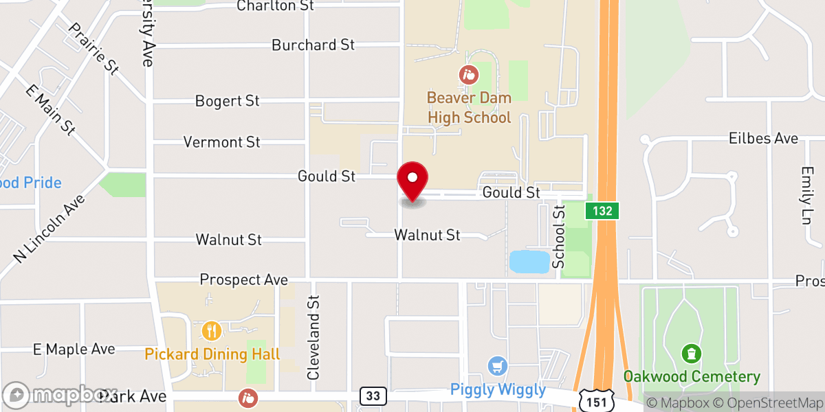Map showing location of Beaver Dam Seventh-Day Adventist Church