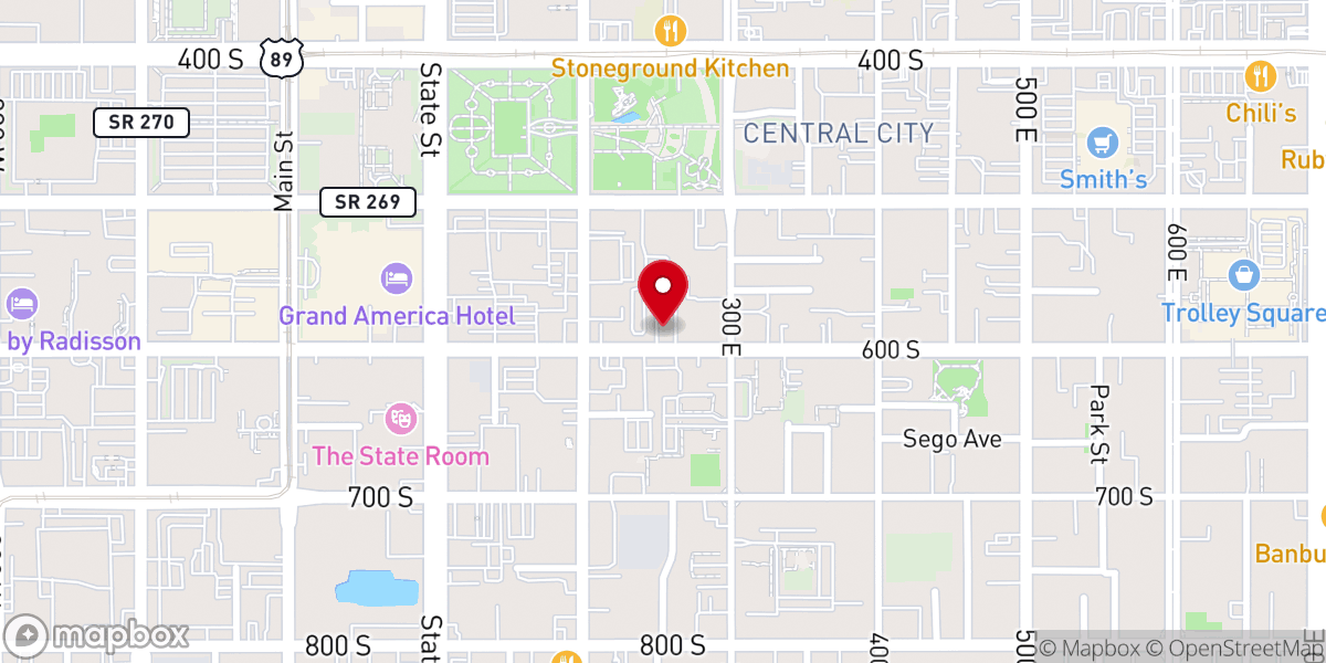 Map showing location of Trinity AME Church