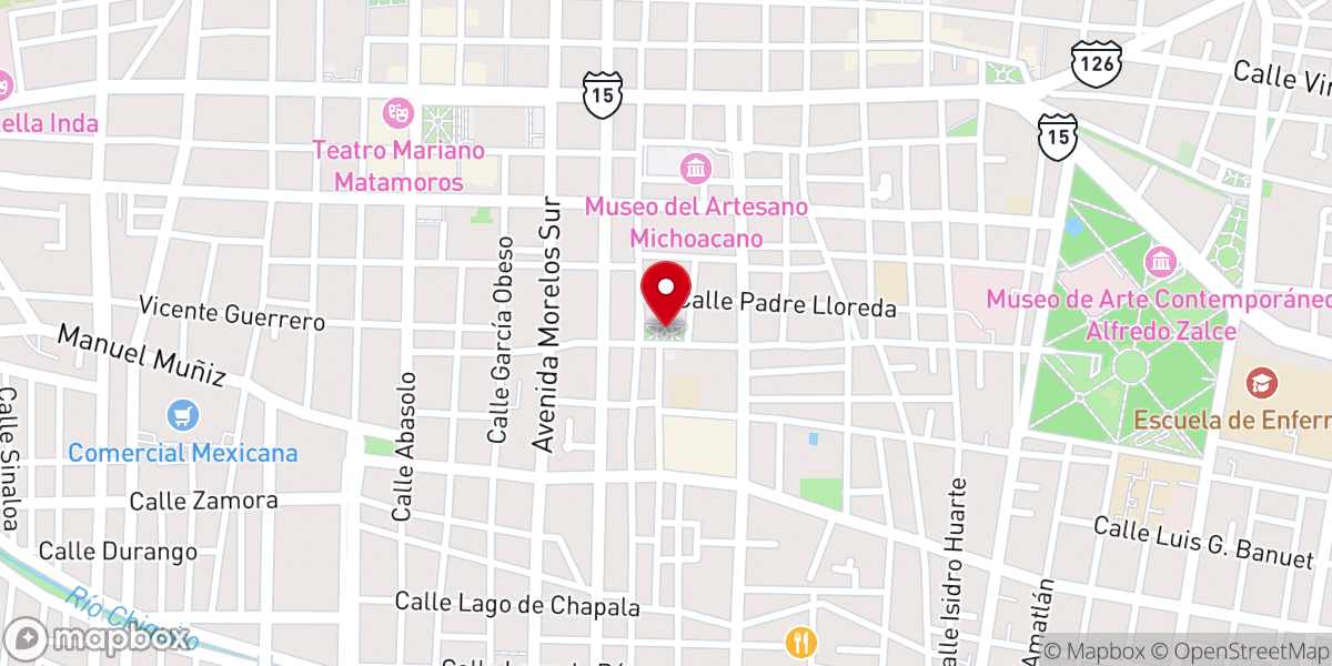 Map showing location of Plazuela de Capuchinas