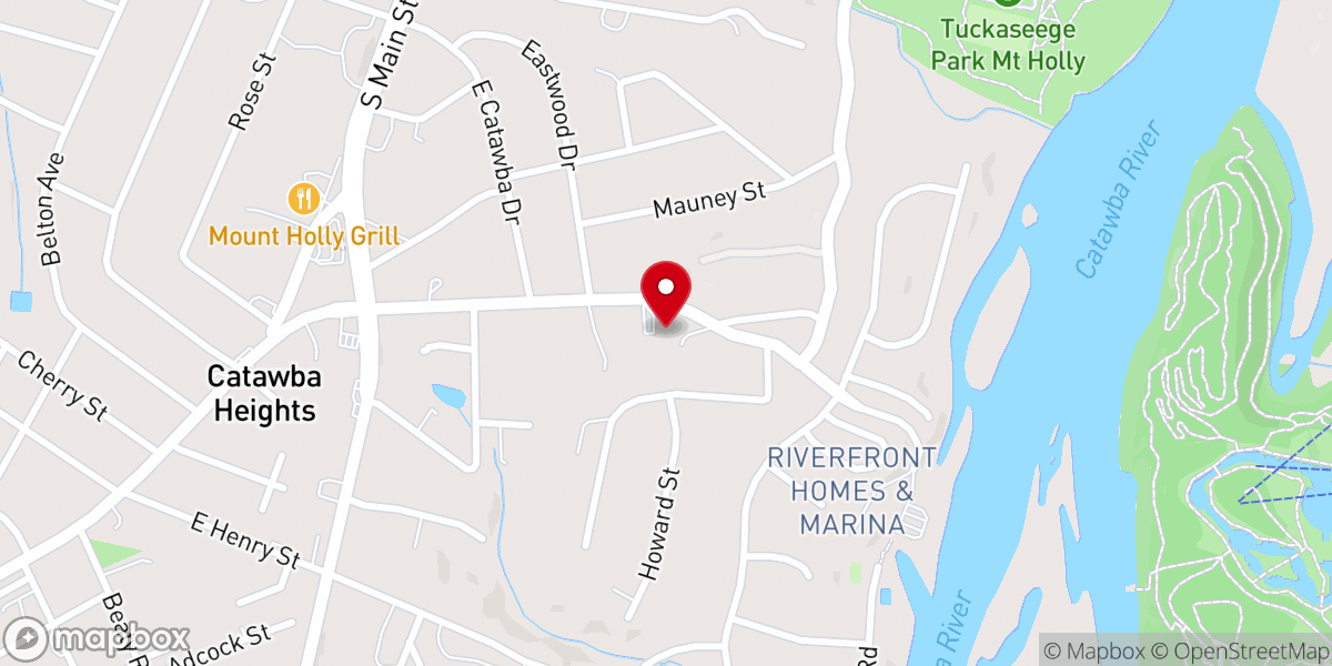 Map showing location of Tuckaseege Baptist Church