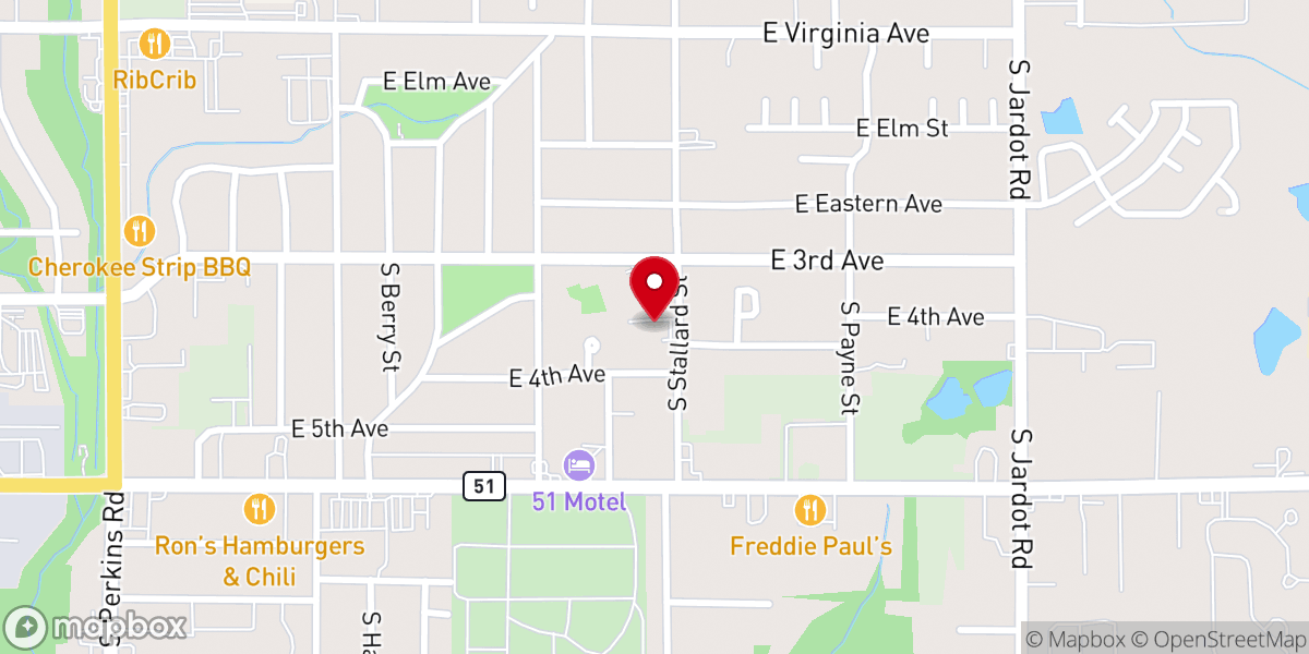 Map showing location of Unitarian Universalist Church