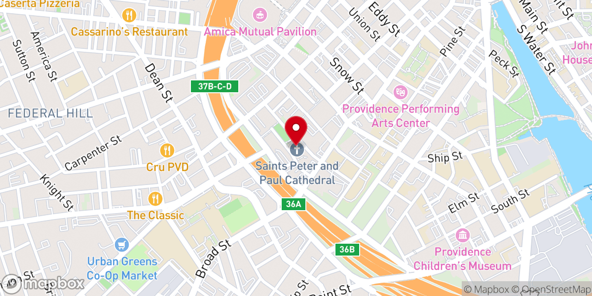 Map showing location of Cathedral of Saints Peter & Paul