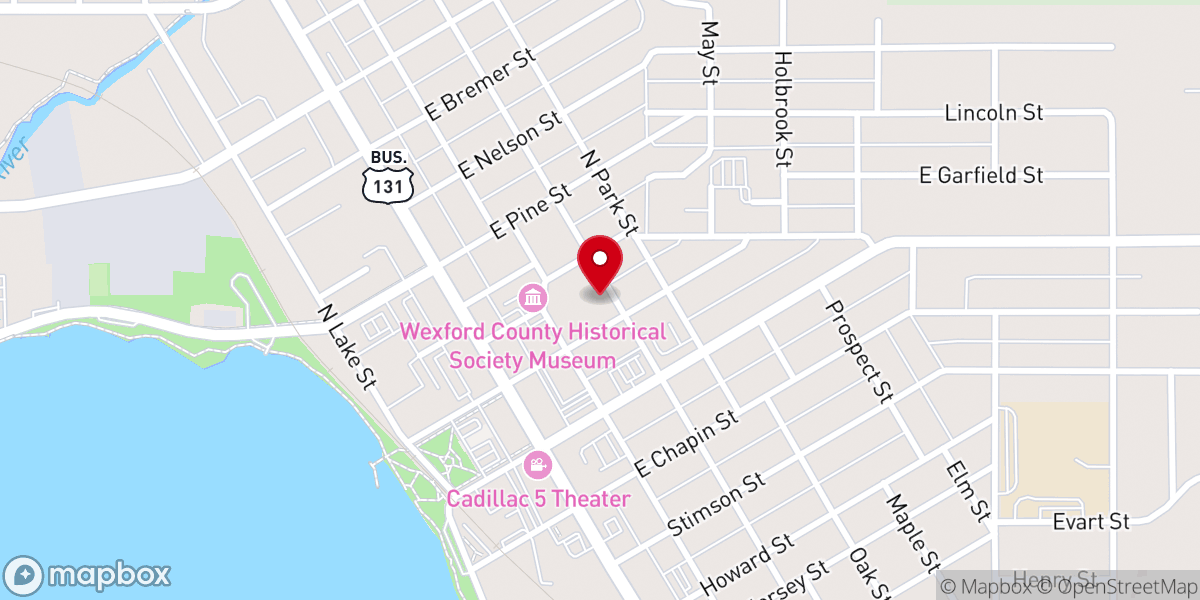Map showing location of First Presbyterian Church