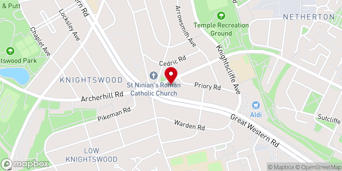 Map showing location of Knightswood Free Church of Scotland (Continuing)