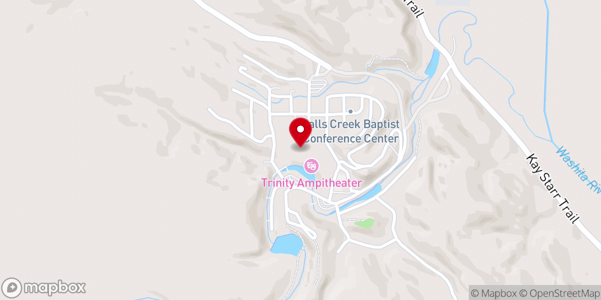 Map showing location of Falls Creek Conference Centers