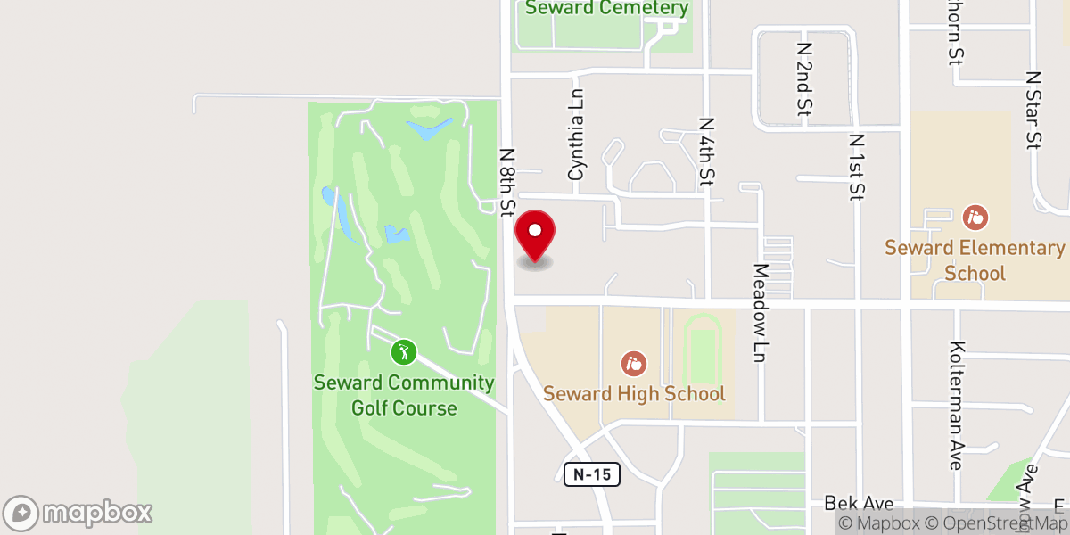 Map showing location of Grace Evangelical Lutheran Church