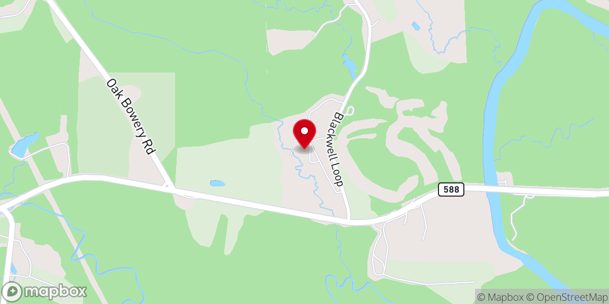 Map showing location of Brookside Barn