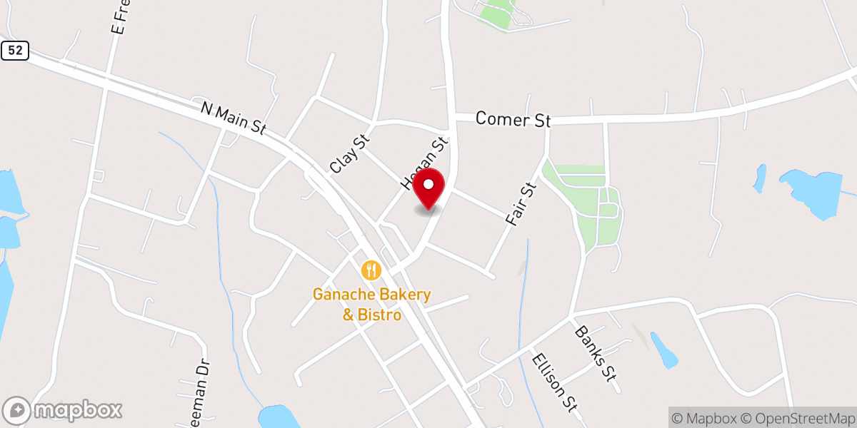Map showing location of Maysville Baptist Church Homer St. Campus
