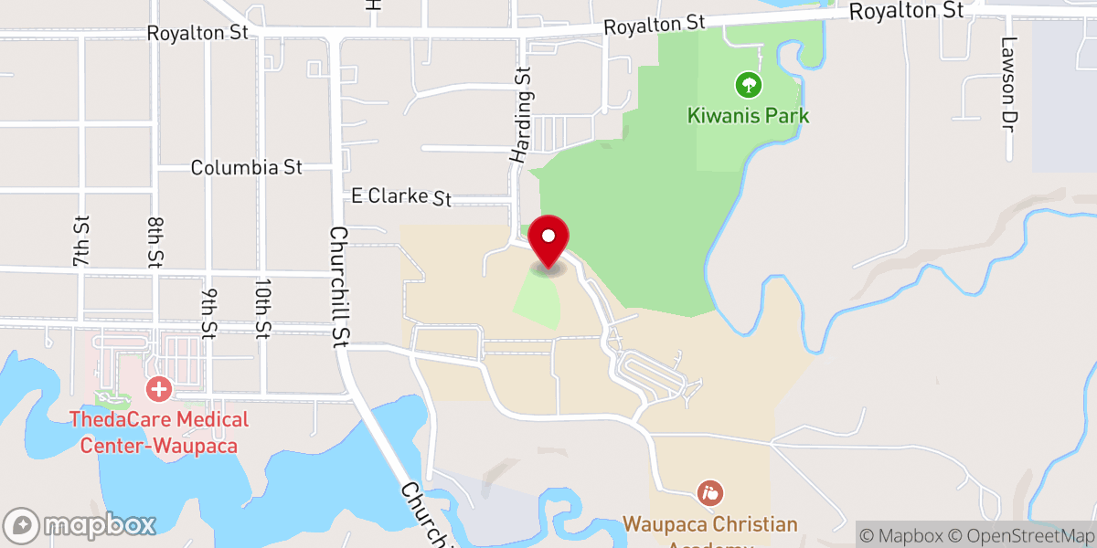 Map showing location of Waupaca Ministry of Hope Church Inc