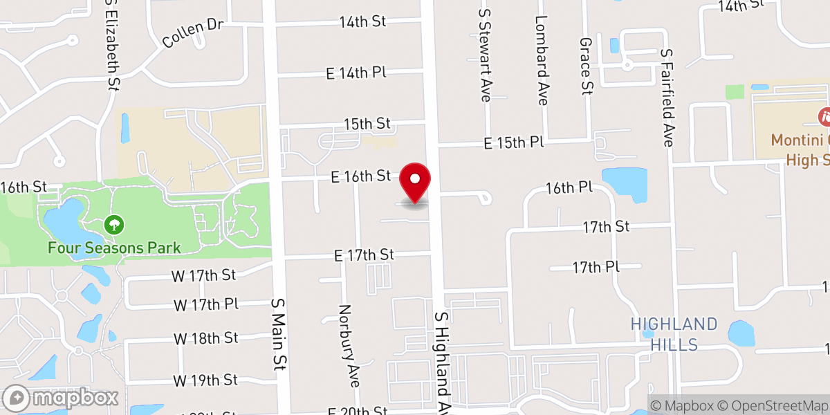 Map showing location of Chicago Lombard Christadelphian Chapel