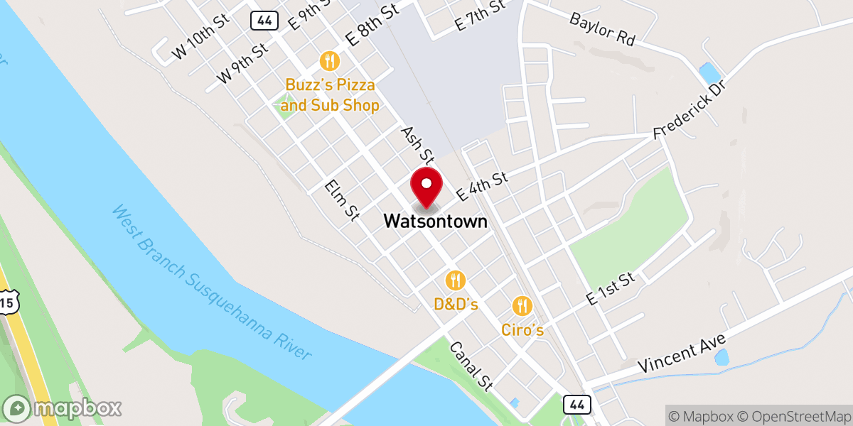 Map showing location of First Evangelical Lutheran Church