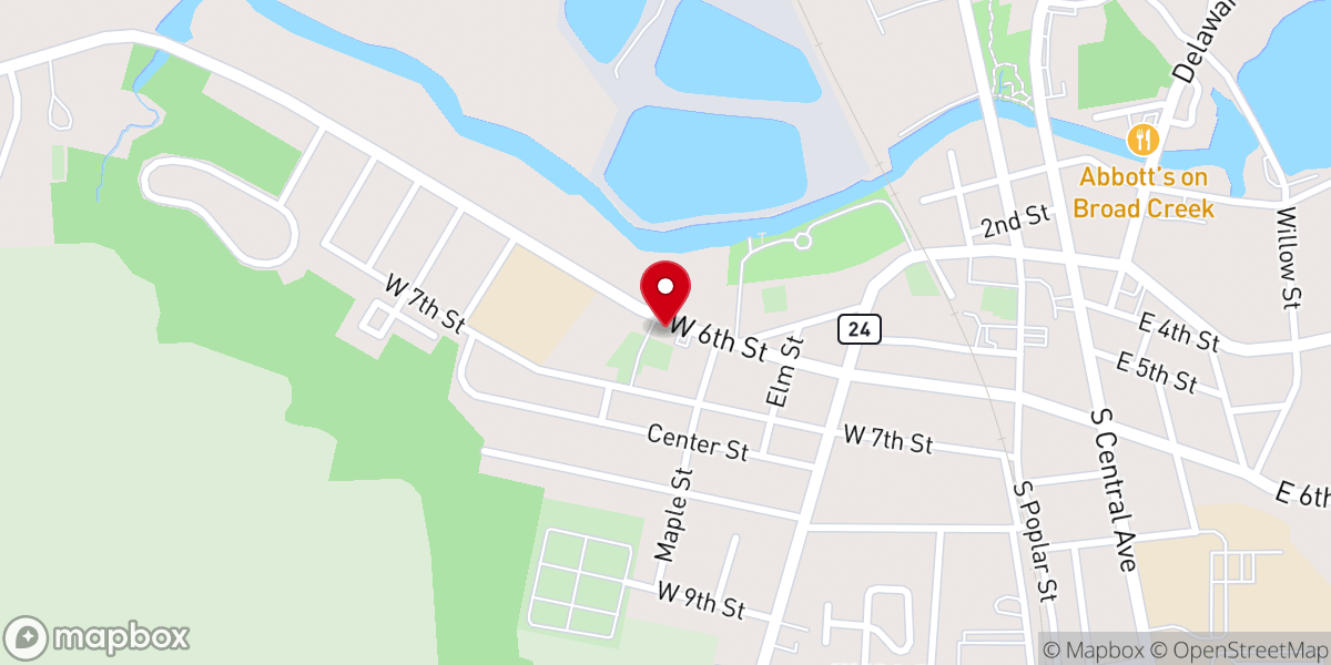 Map showing location of New Zion United Methodist Church