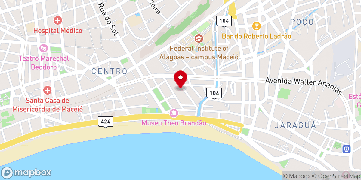 Map showing location of Comunidade Evangélica Apostólica Sara Nossa Terra ( ARENA Sede Maceió )