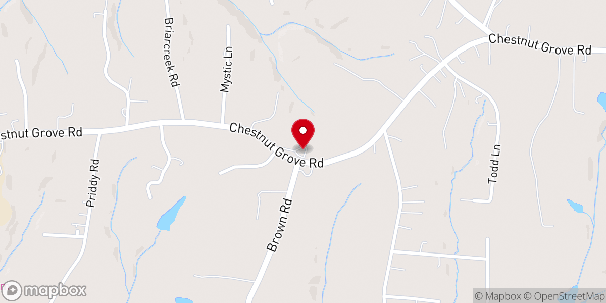 Map showing location of Old Time Baptist Church