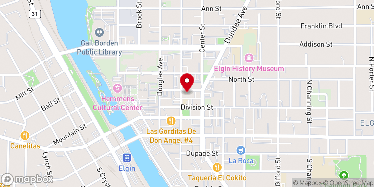 Map showing location of St. John's Lutheran Church