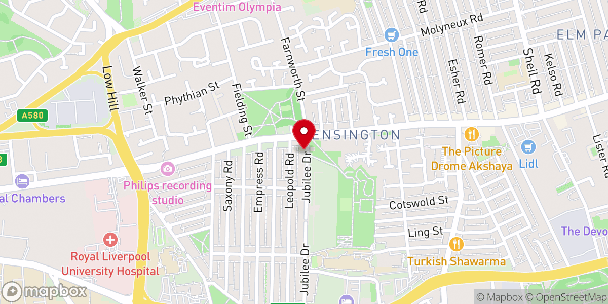 Map showing location of City Church Liverpool