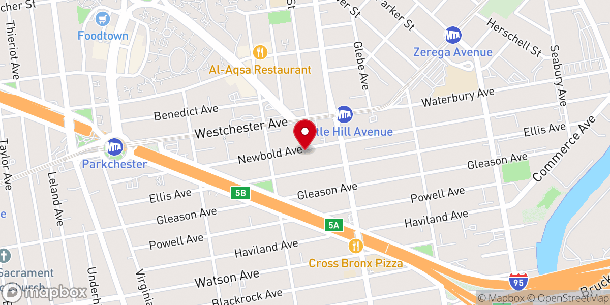 Map showing location of Parkchester Spanish Seventh-Day Adventist Church