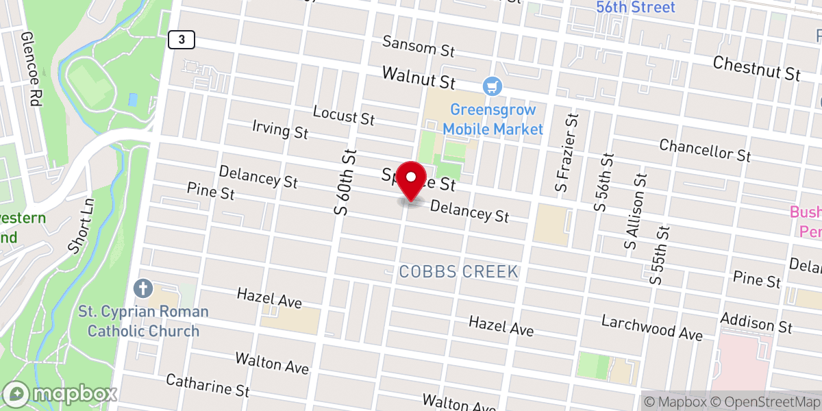 Map showing location of Fifty-Ninth Street Baptist Church