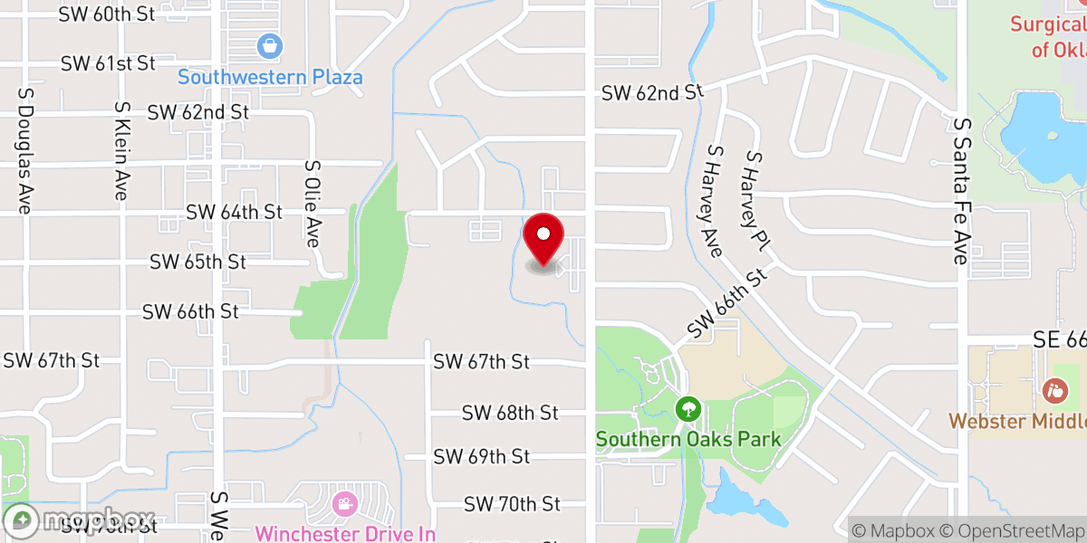 Map showing location of Southern Oaks United Pentecostal Church