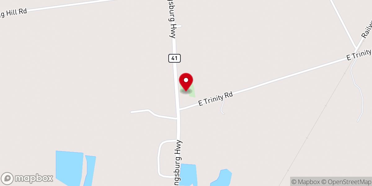 Map showing location of Trinity Church