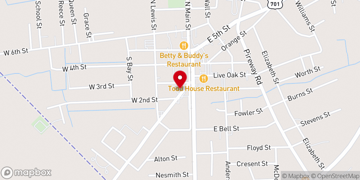 Map showing location of Friendly Seafood