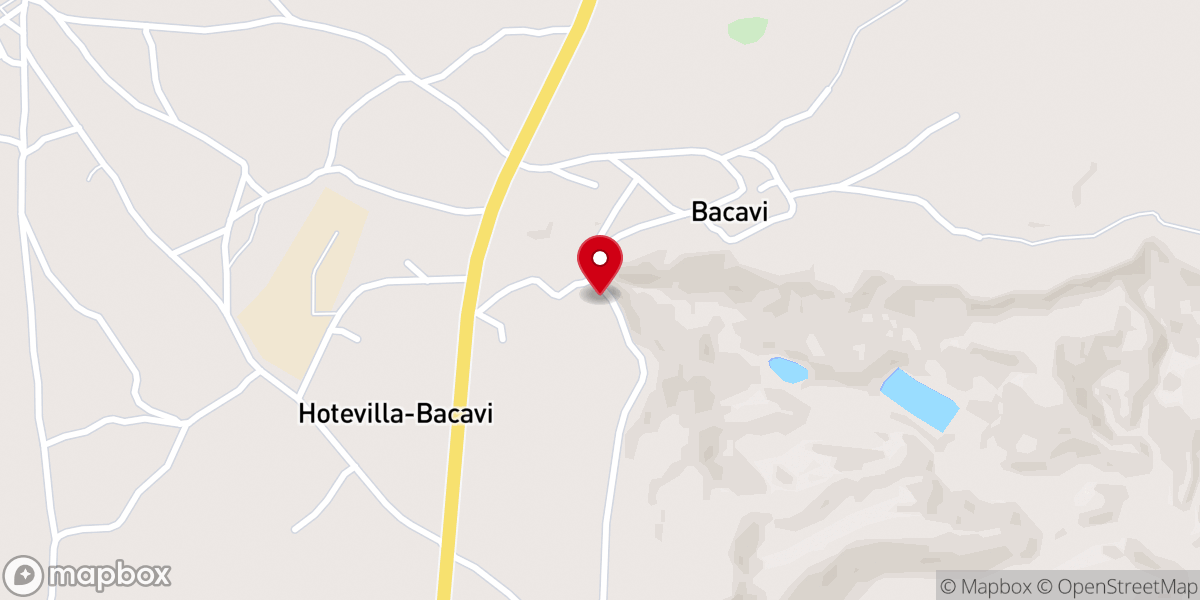 Map showing location of Bacavi Church