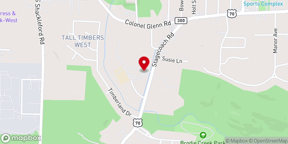 Map showing location of Heritage Baptist Church