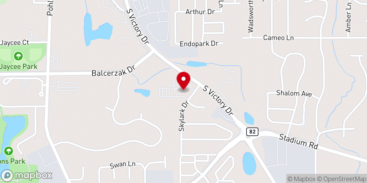 Map showing location of Hillside Church