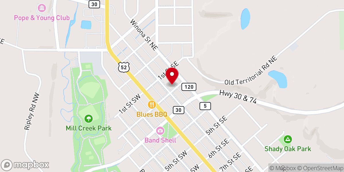Map showing location of St Paul Lutheran Church