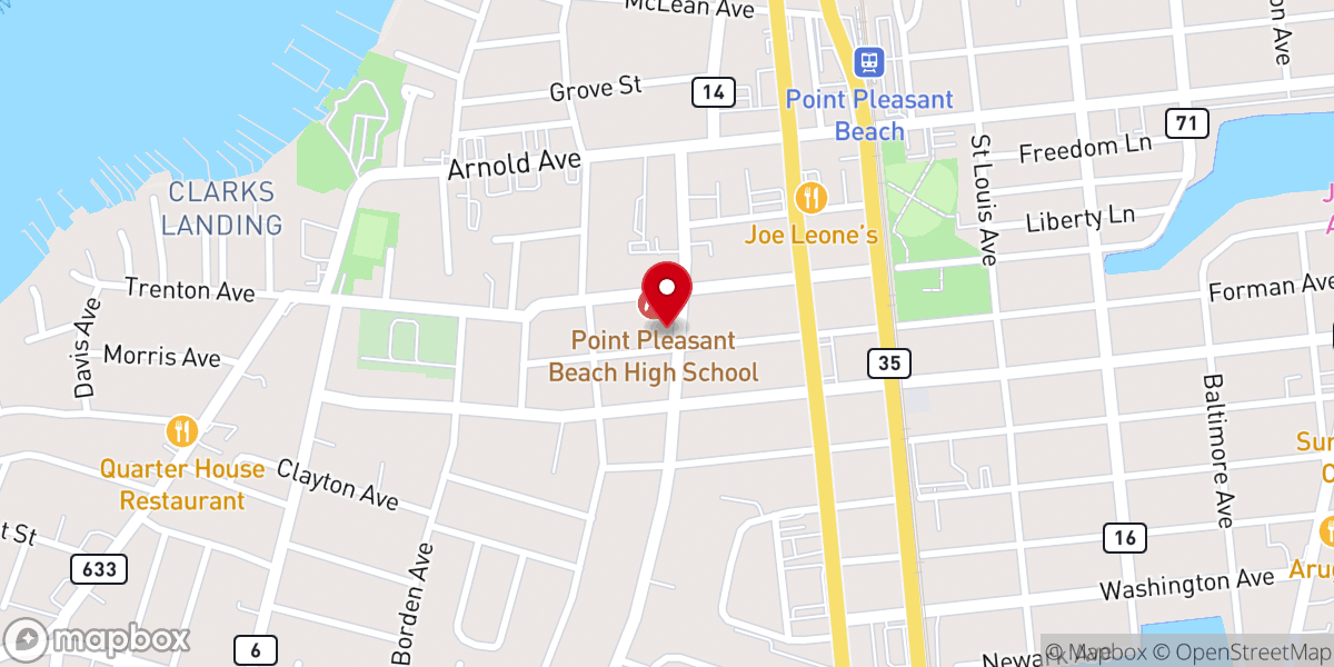 Map showing location of Point Pleasant Presbyterian Church