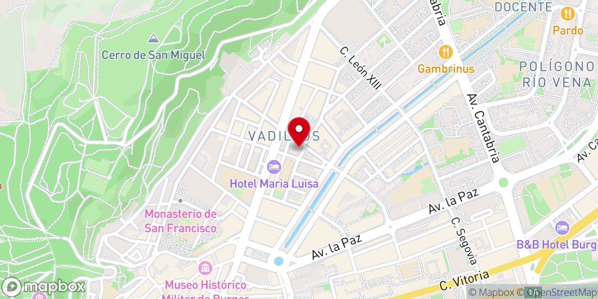 Map showing location of Iglesia de La Anunciación