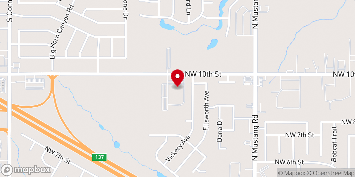Map showing location of South Yukon Church Of Christ