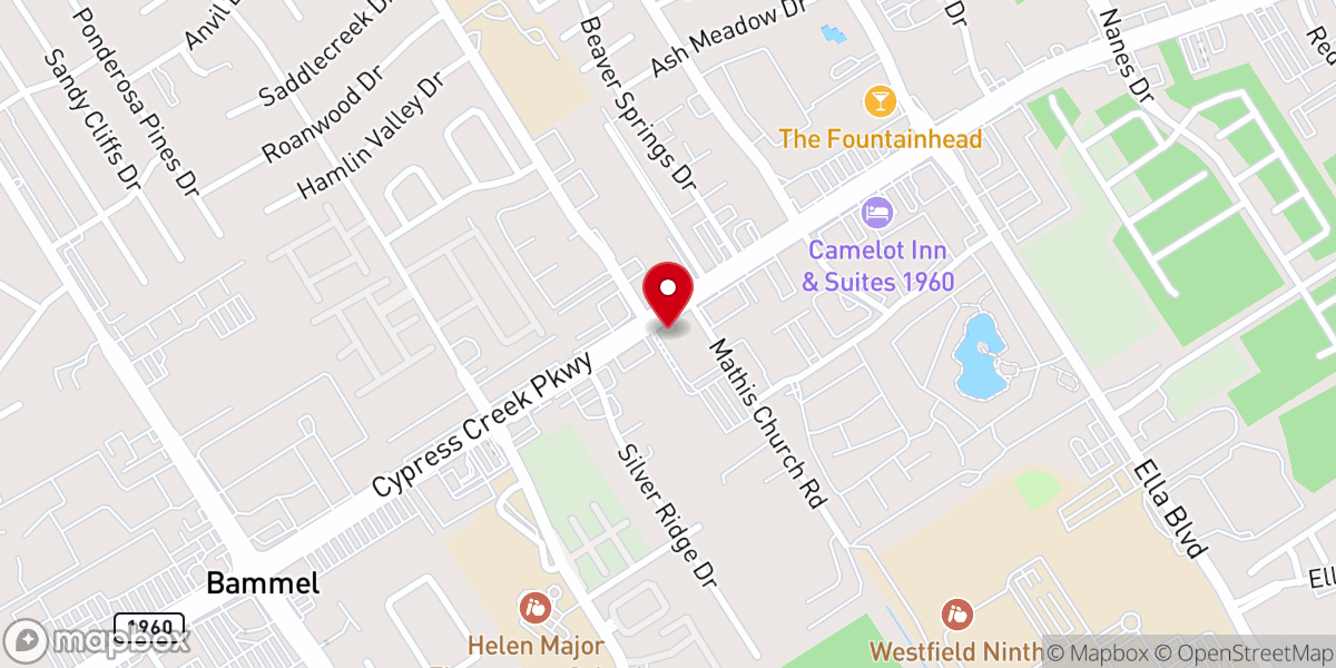 Map showing location of Spring Woods United Methodist