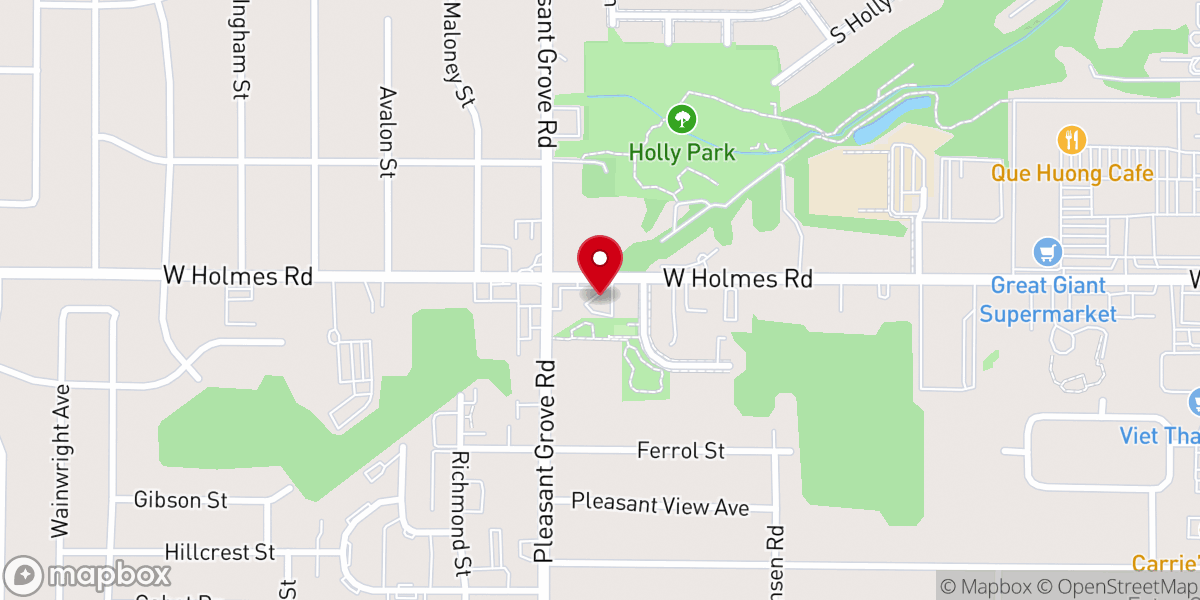 Map showing location of New Life Community Church of God in Christ